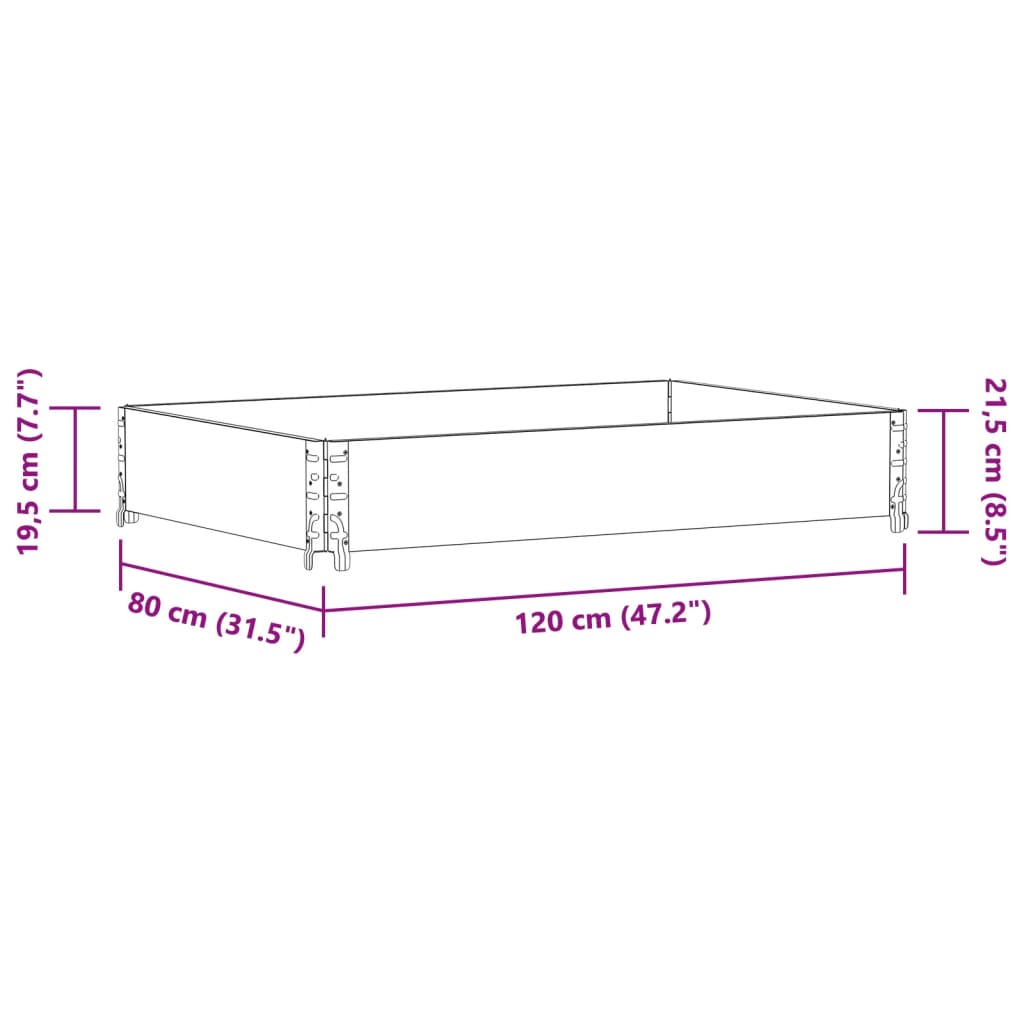 Plantekasse brun 120x80 cm heltre furu