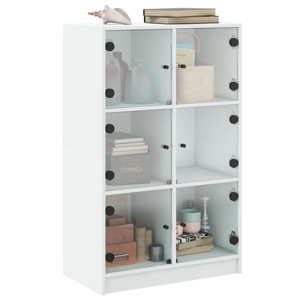 Highboard med dører hvit 68x37x109 cm konstruert tre