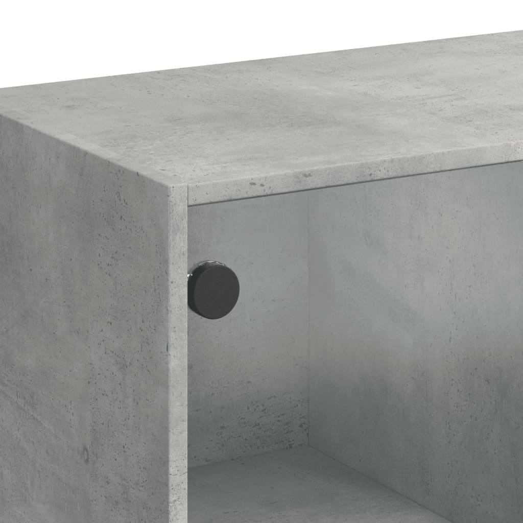 Highboard med dører betonggrå 68x37x109 cm konstruert tre