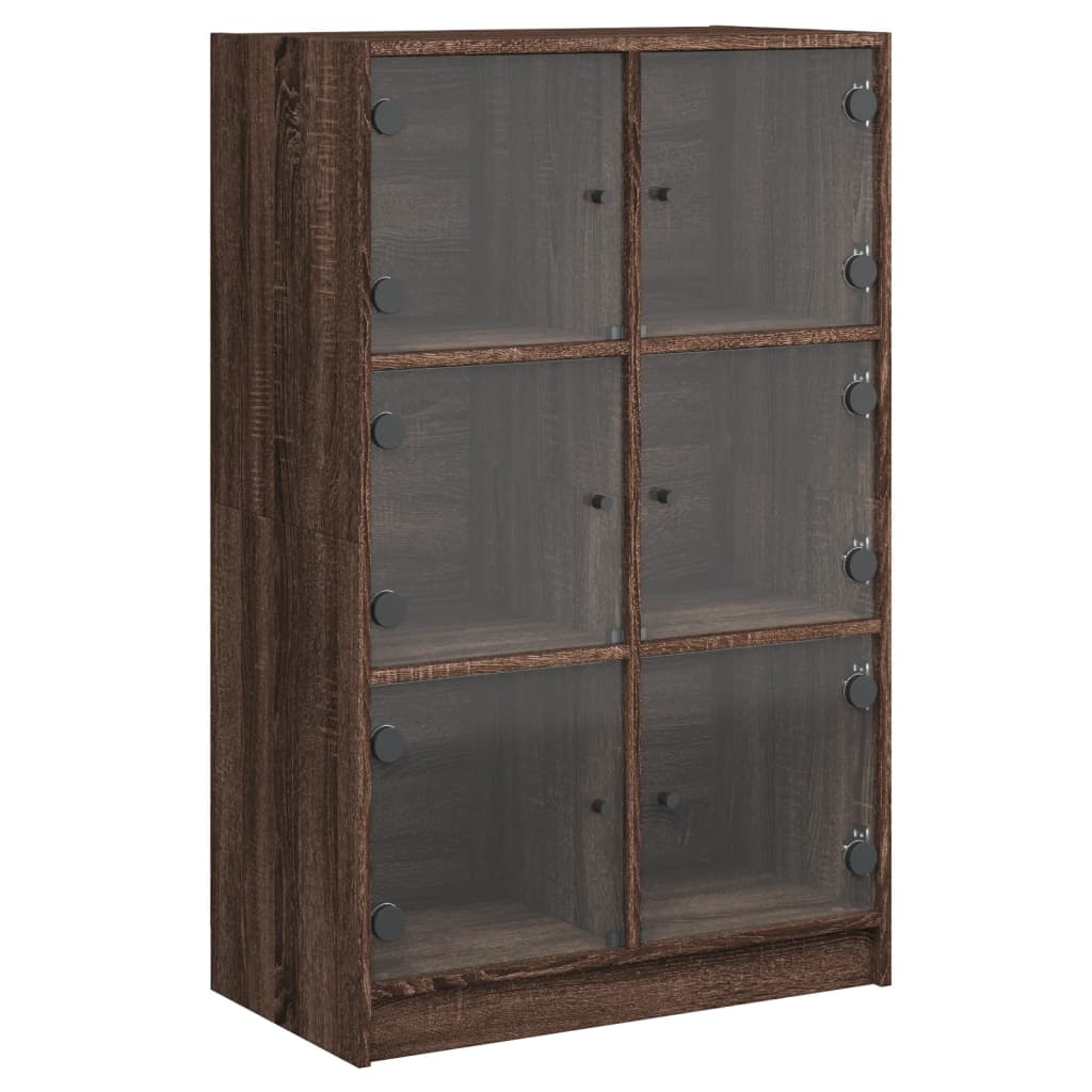 Highboard med dører brun eik 68x37x109 cm konstruert tre