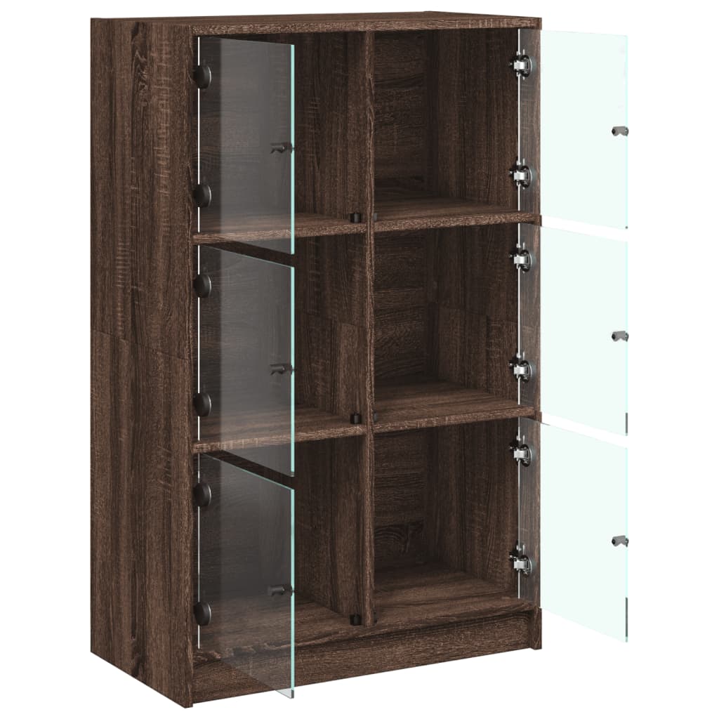 Highboard med dører brun eik 68x37x109 cm konstruert tre