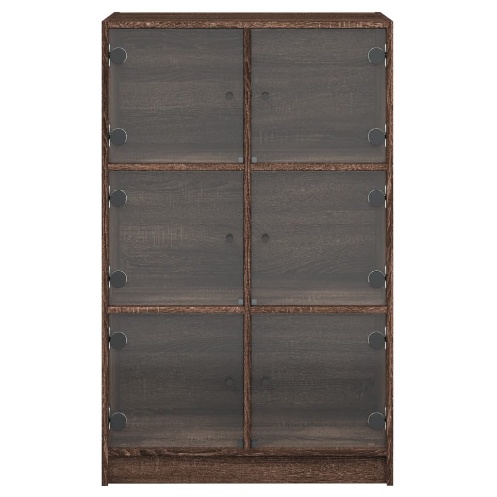 Highboard med dører brun eik 68x37x109 cm konstruert tre