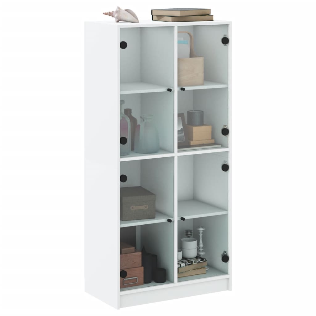 Highboard med dører hvit 68x37x142 cm konstruert tre