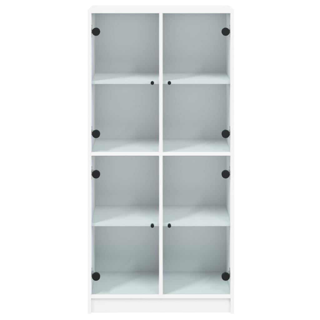 Highboard med dører hvit 68x37x142 cm konstruert tre