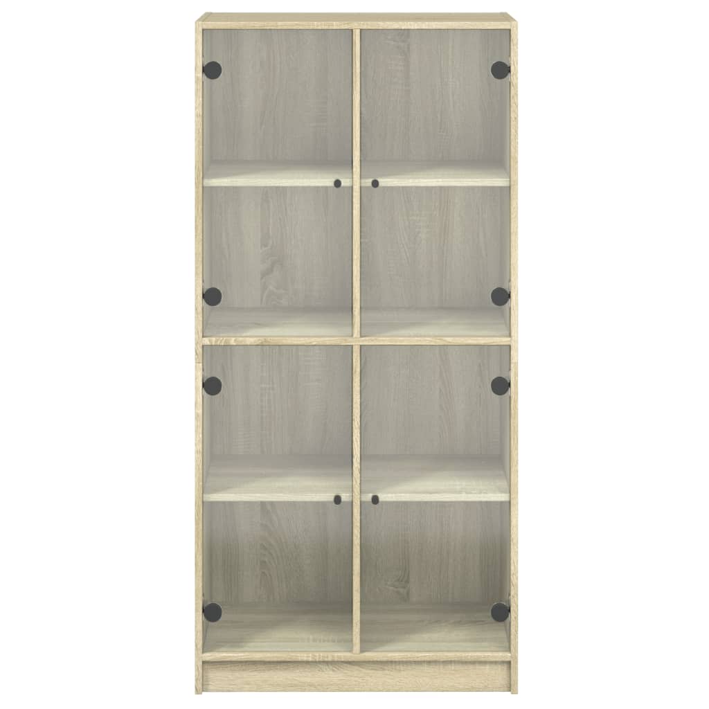Highboard med dører sonoma eik 68x37x142 cm konstruert tre