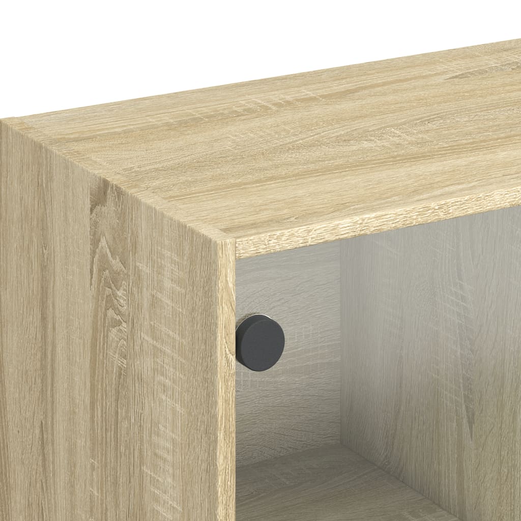 Highboard med dører sonoma eik 68x37x142 cm konstruert tre