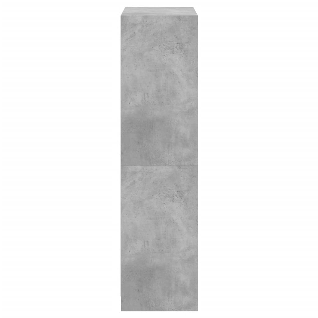 Highboard med dører betonggrå 68x37x142 cm konstruert tre