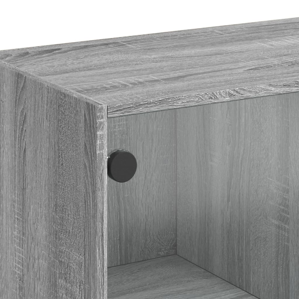 Highboard med dører grå sonoma 68x37x142 cm konstruert tre