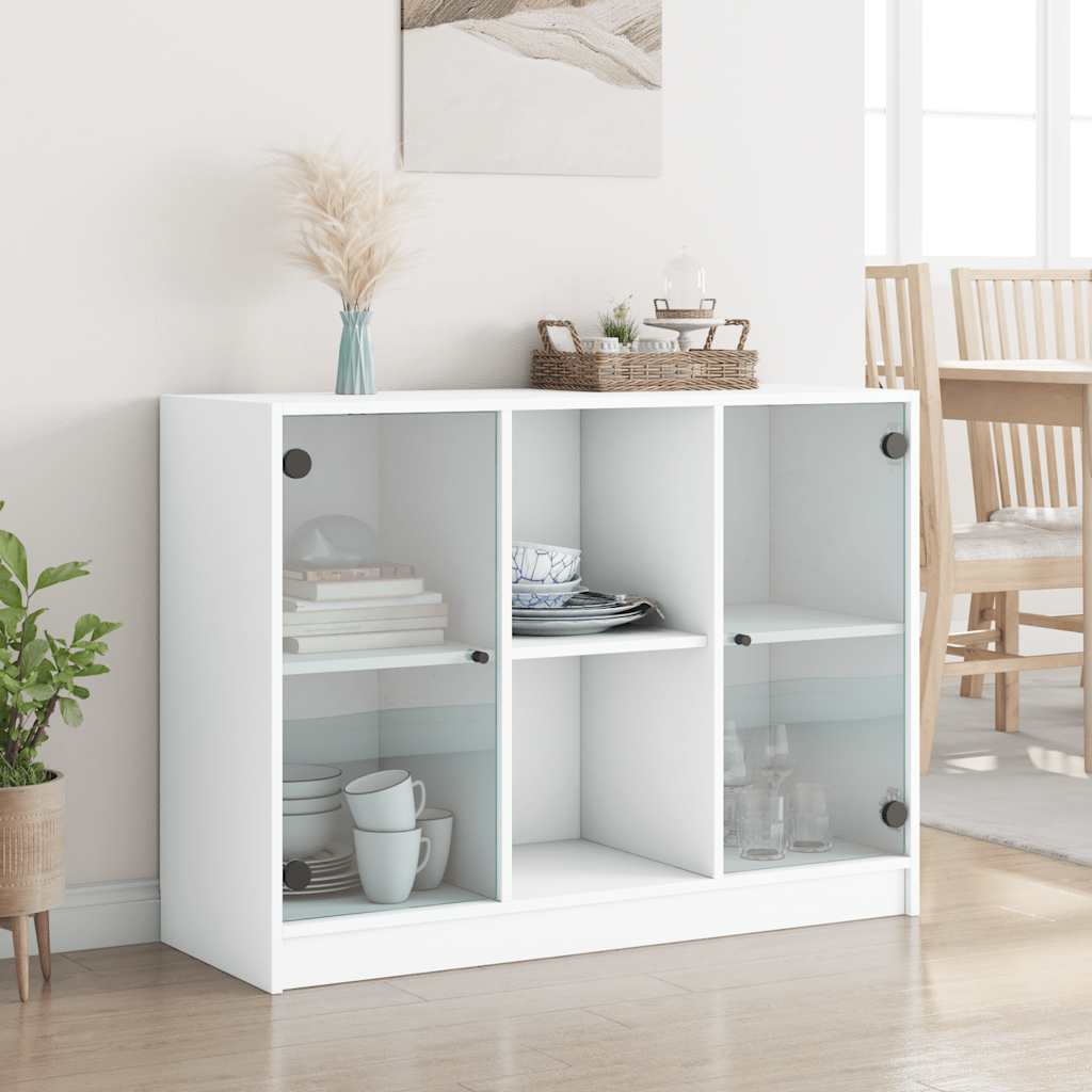 Skjenk hvit 102x37x75,5 cm konstruert tre
