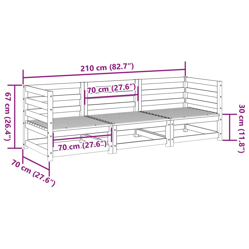 Hagesofagruppe 3 deler heltre douglasgran vidaXL
