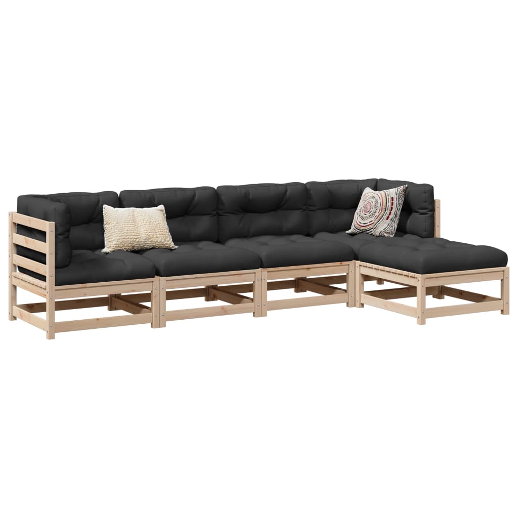 Hagesofasett 5 deler heltre furu