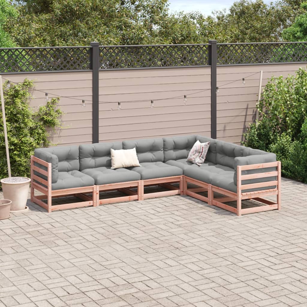 Hagesofasett 6 deler heltre douglasgran vidaXL