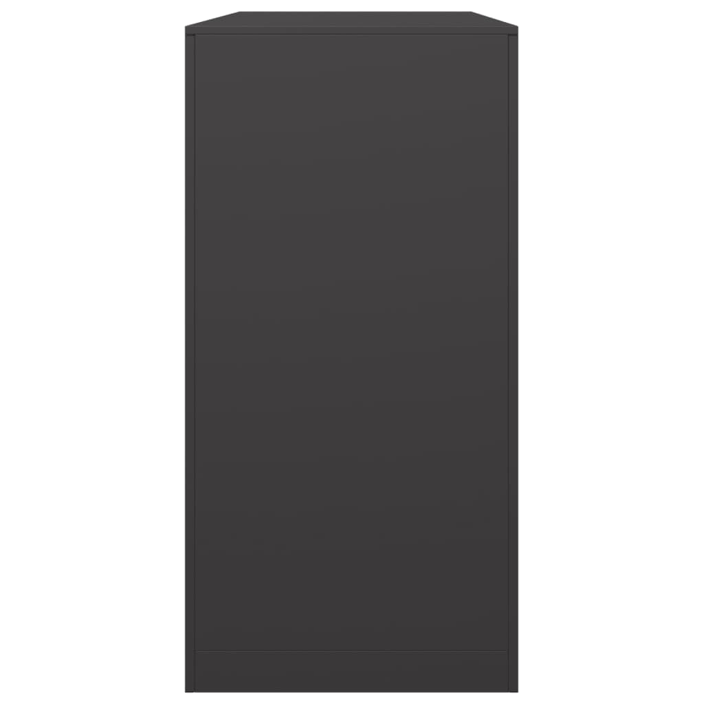 Vedstativ svart 100x40x80 cm stål
