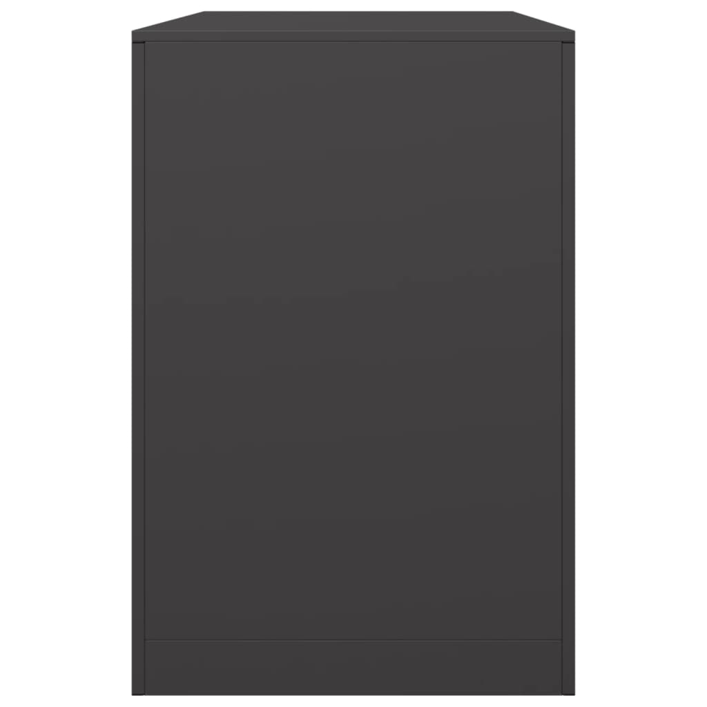 Vedstativ svart 100x40x60 cm stål
