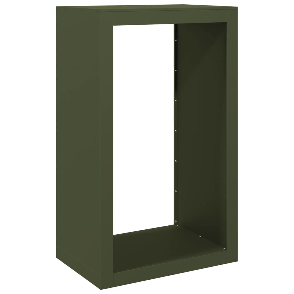 Vedstativ grønn 60x40x100 cm stål