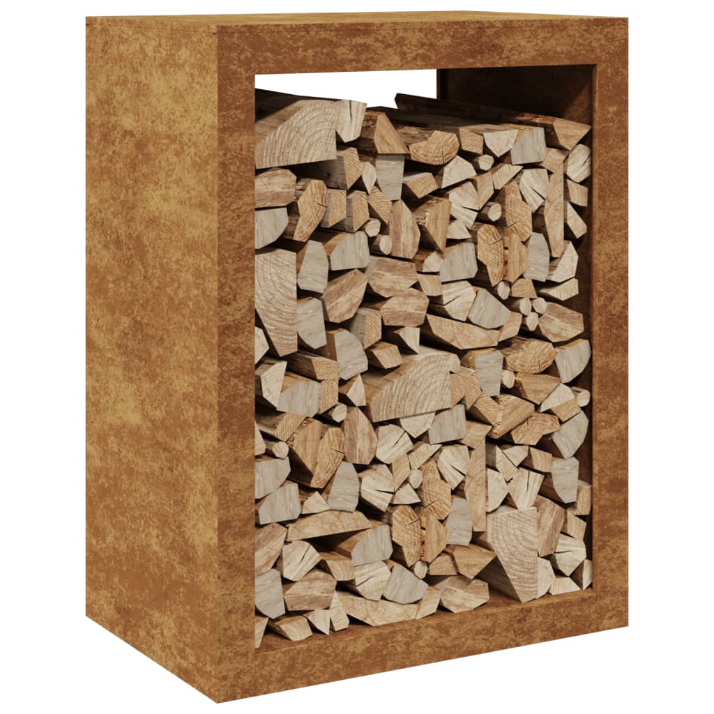 Vedstativ 60x40x80 cm oksidert stål