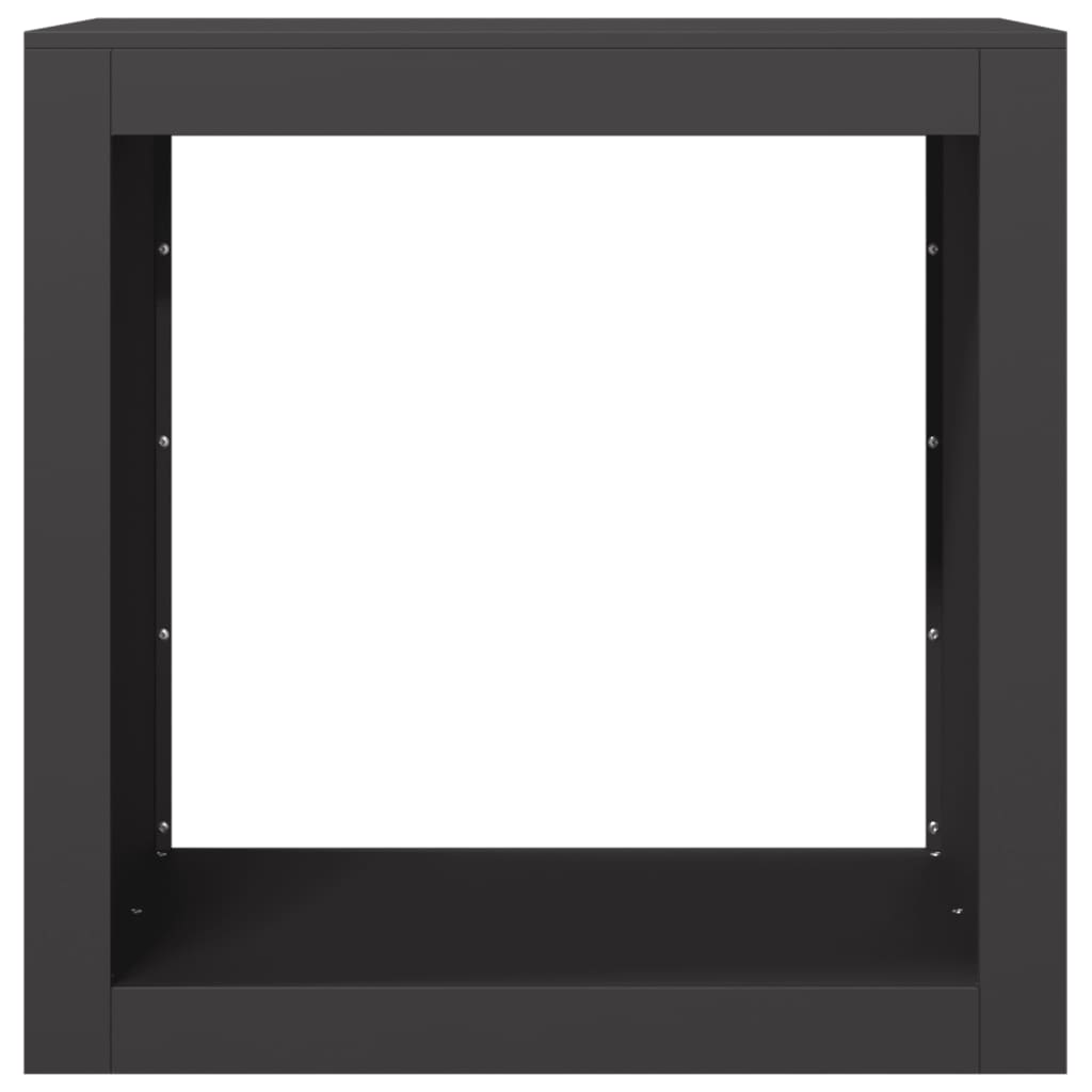 Vedstativ svart 60x40x60 cm stål