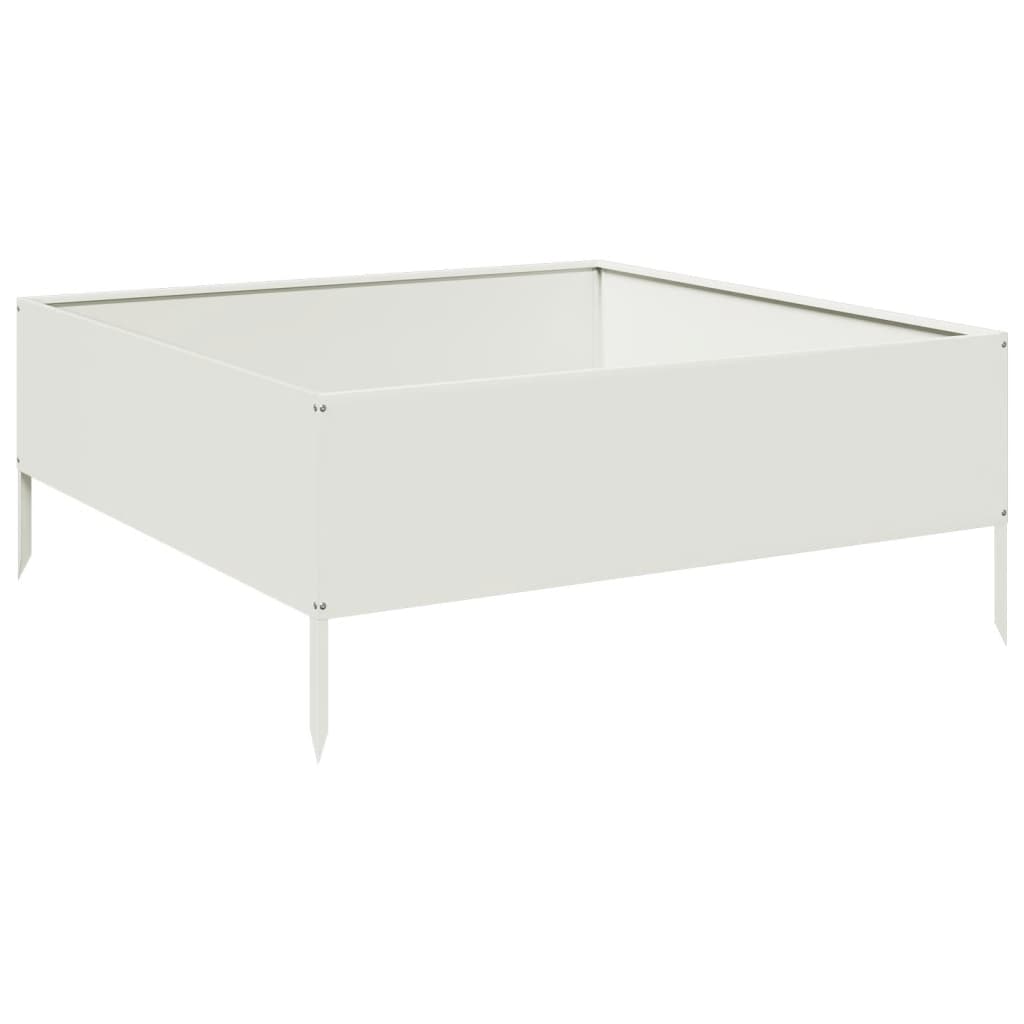 Høybed hvit 100x100x41 cm stål