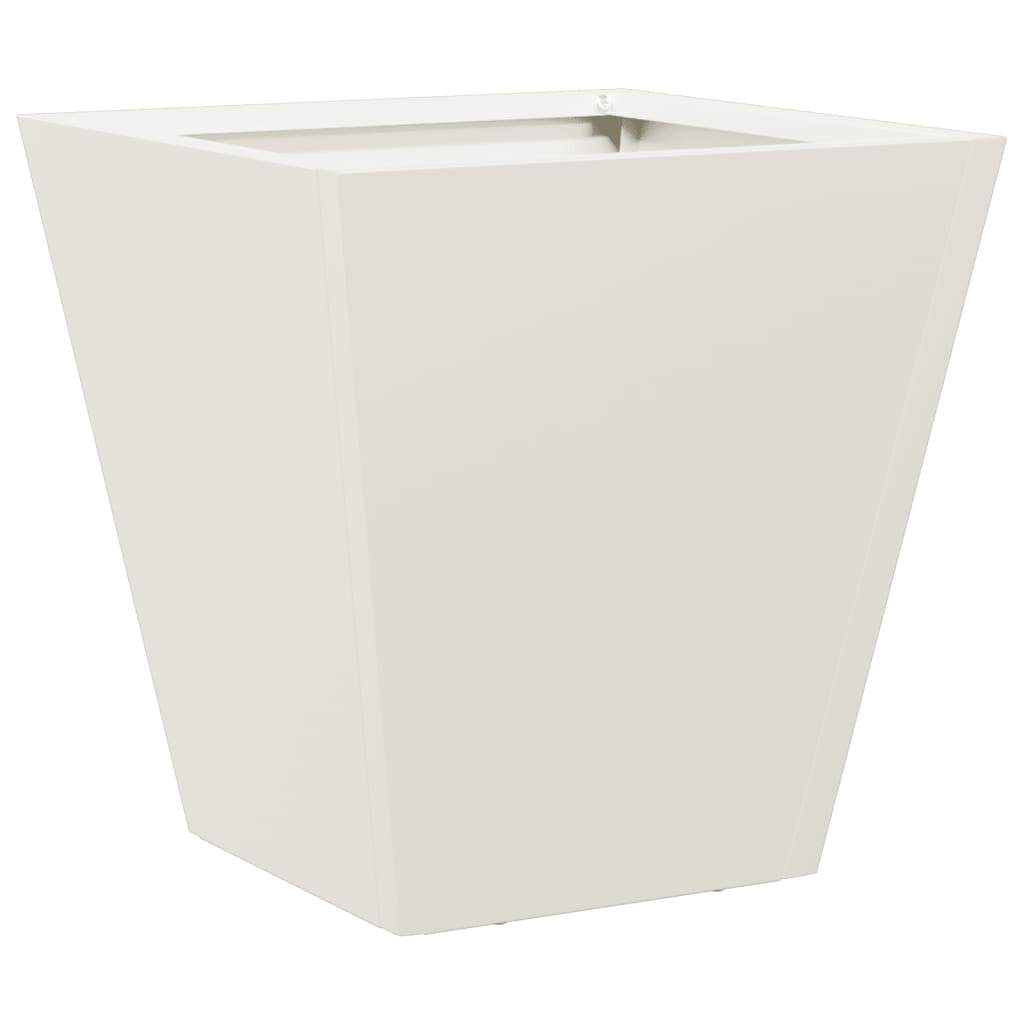 Plantekasser 2 stk hvit 30x30x30 cm stål