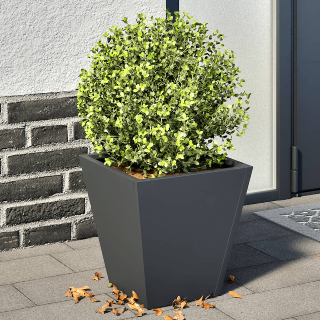 Plantekasser 2 stk antrasitt 30x30x30 cm stål
