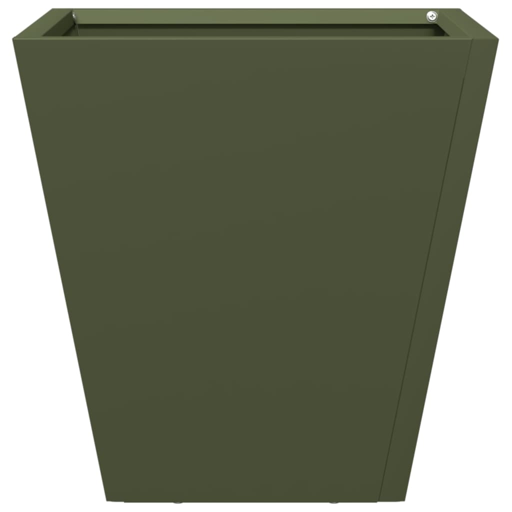Plantekasser 2 stk olivengrønn 30x30x30 cm stål