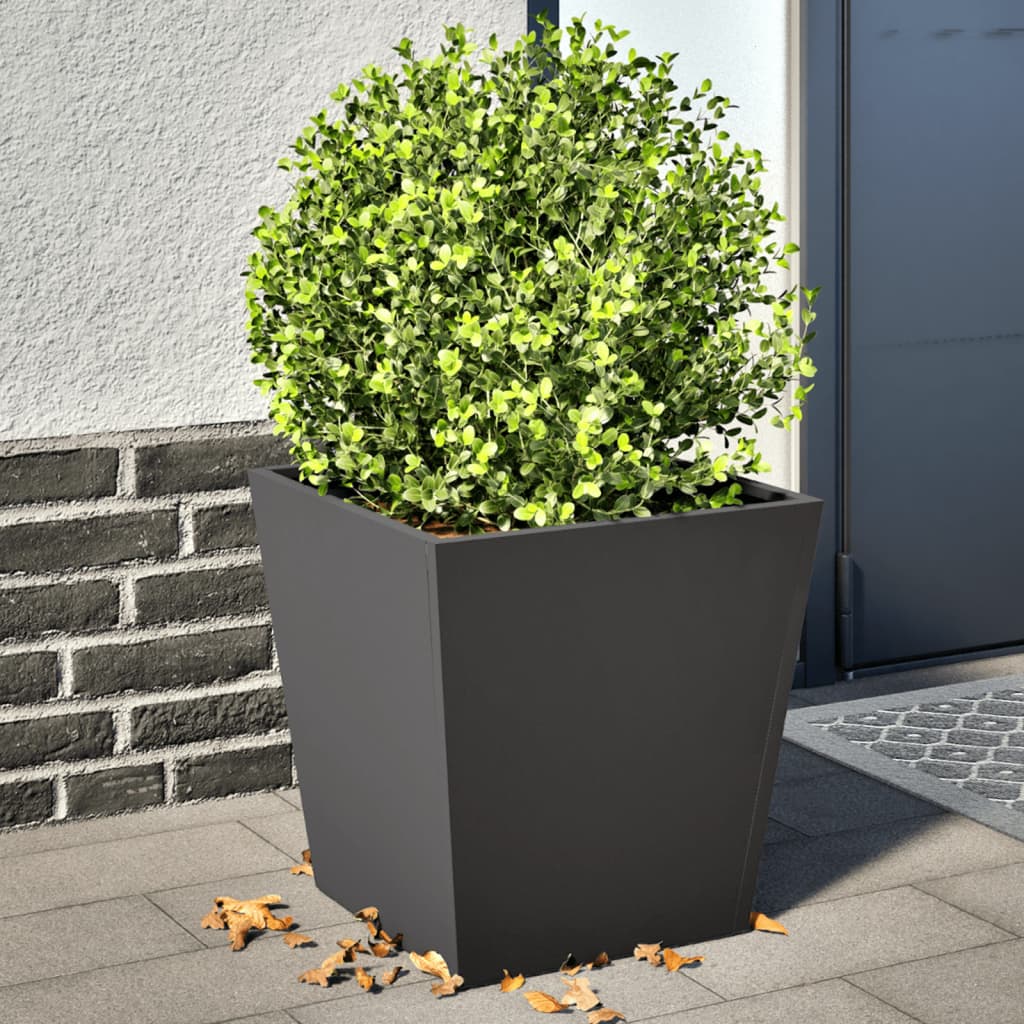 Plantekasser 2 stk svart 40x40x40 cm stål