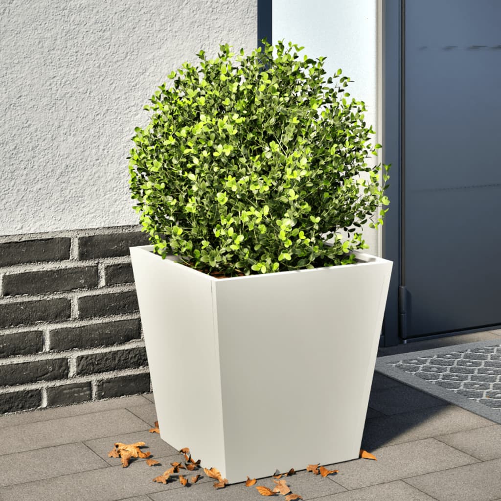 Plantekasser hvit 40x40x40 cm stål