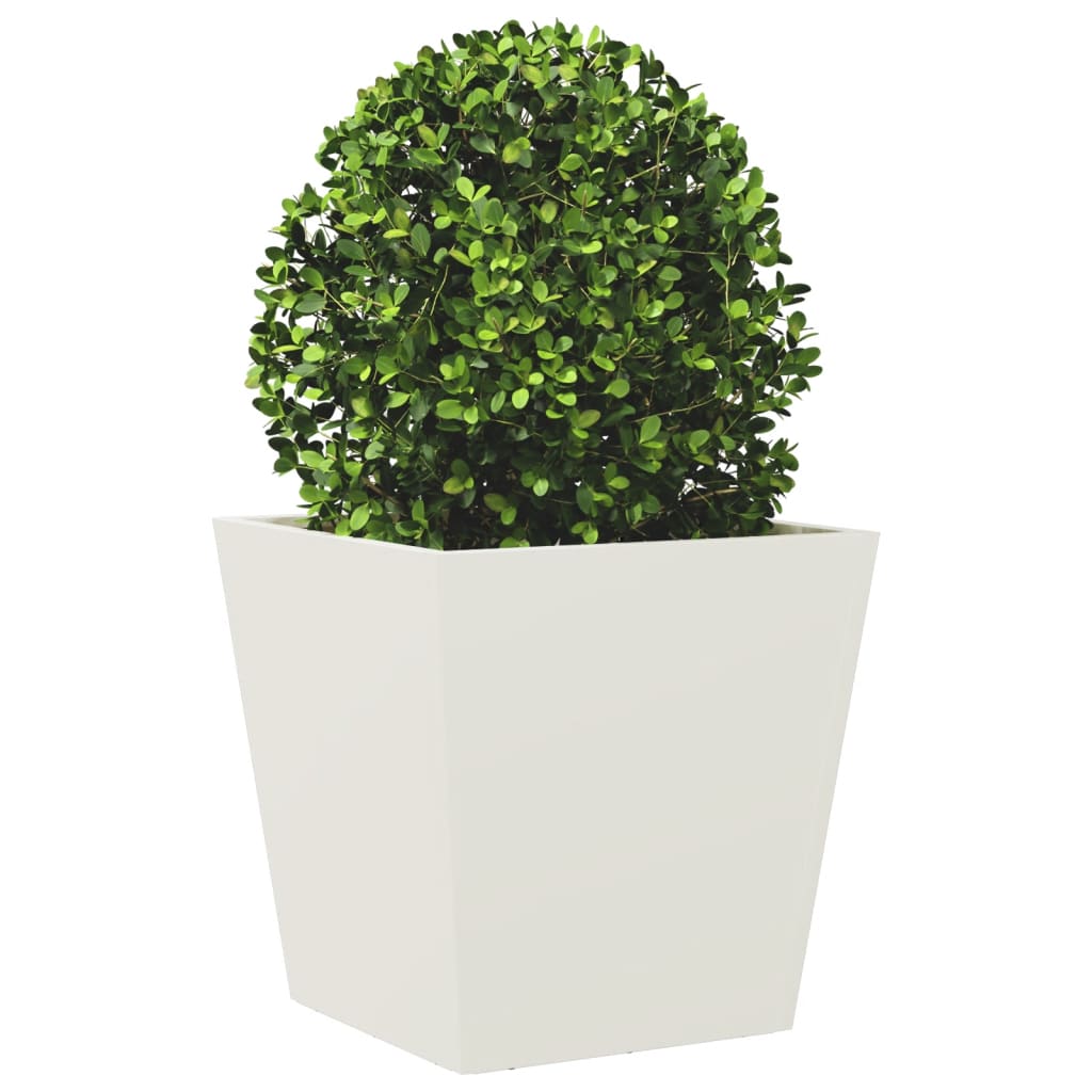 Plantekasser 2 stk hvit 40x40x40 cm stål