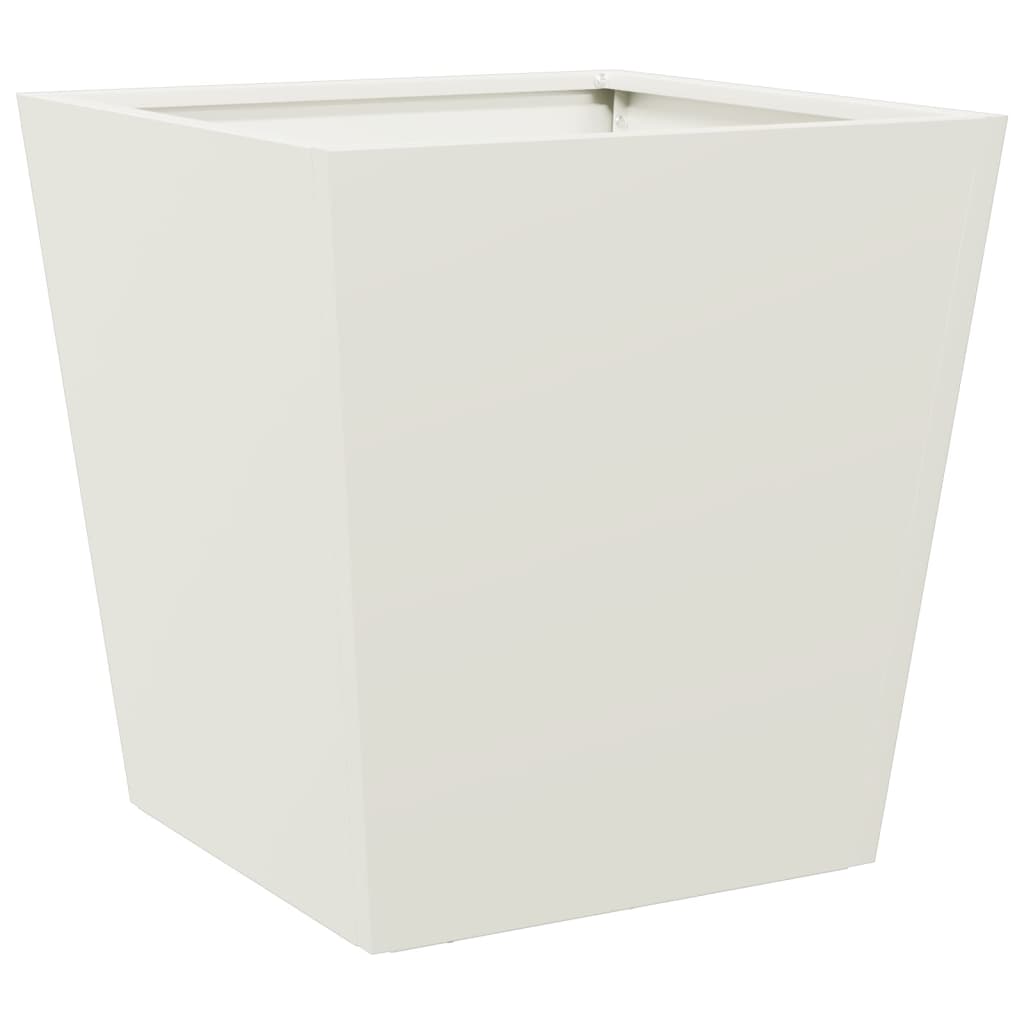 Plantekasser 2 stk hvit 40x40x40 cm stål