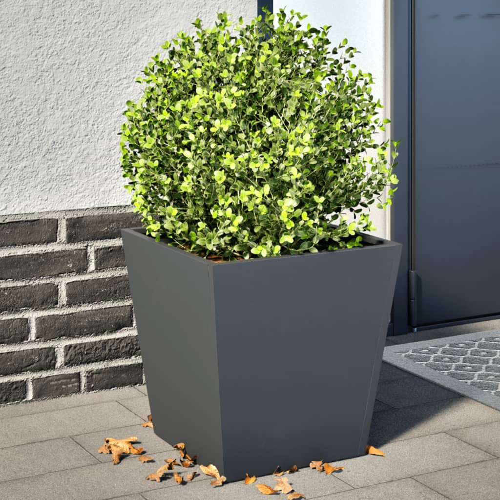 Plantekasser 2 stk antrasitt 40x40x40 cm stål