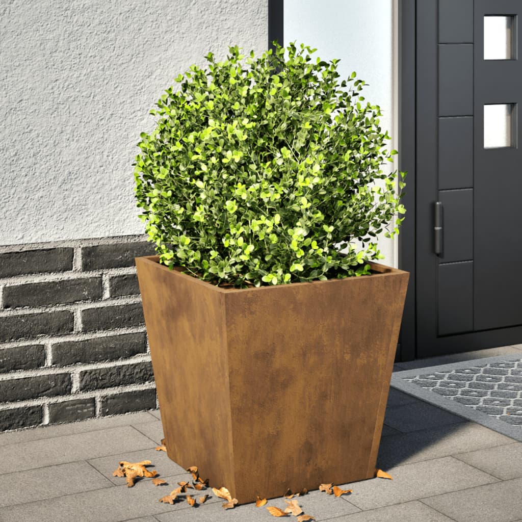 Hageplantekar 40x40x40 cm oksidert stål