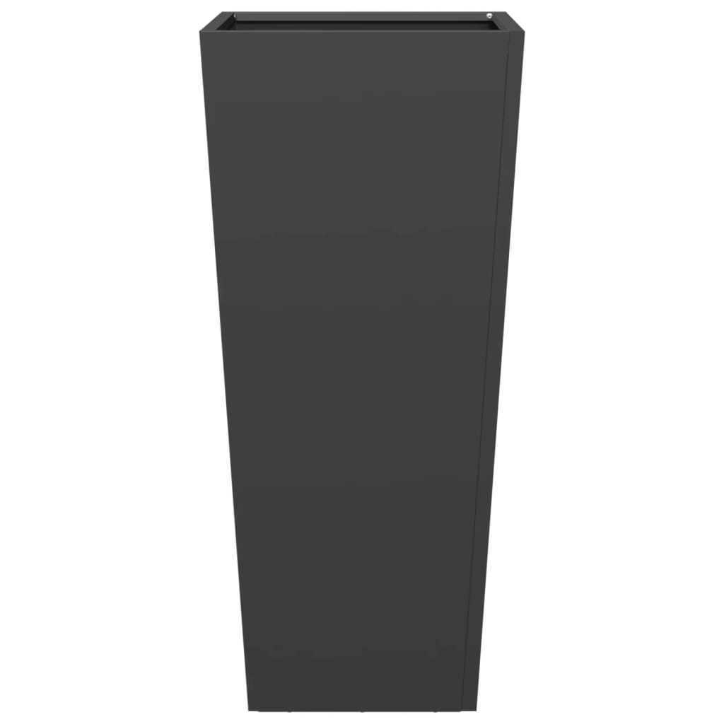 Plantekasser 2 stk svart 35x35x75 cm stål