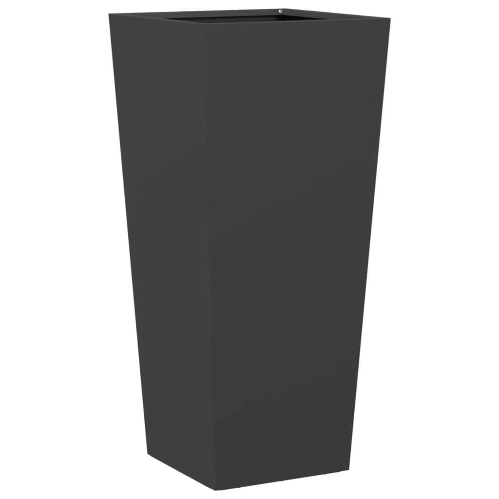 Plantekasser 2 stk svart 35x35x75 cm stål