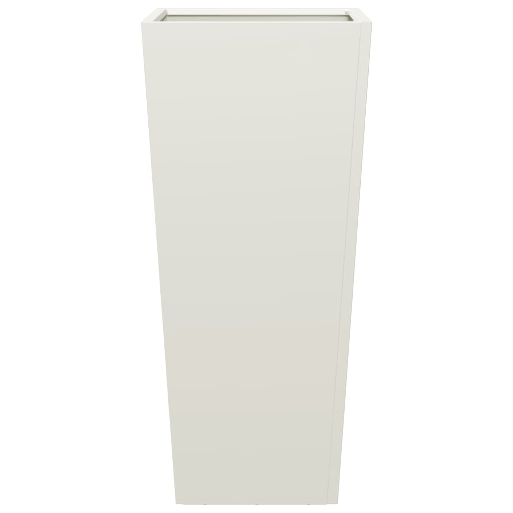 Plantekasser 2 stk hvit 35x35x75 cm stål