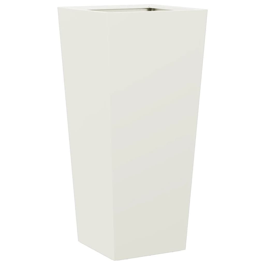 Plantekasser 2 stk hvit 35x35x75 cm stål
