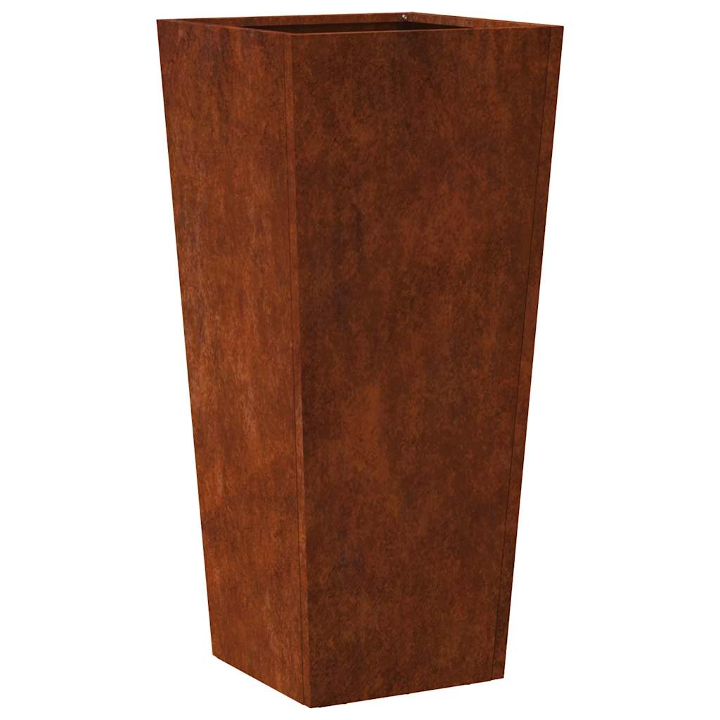 Hageplanter 2 stk 35x35x75 cm oksidert stål