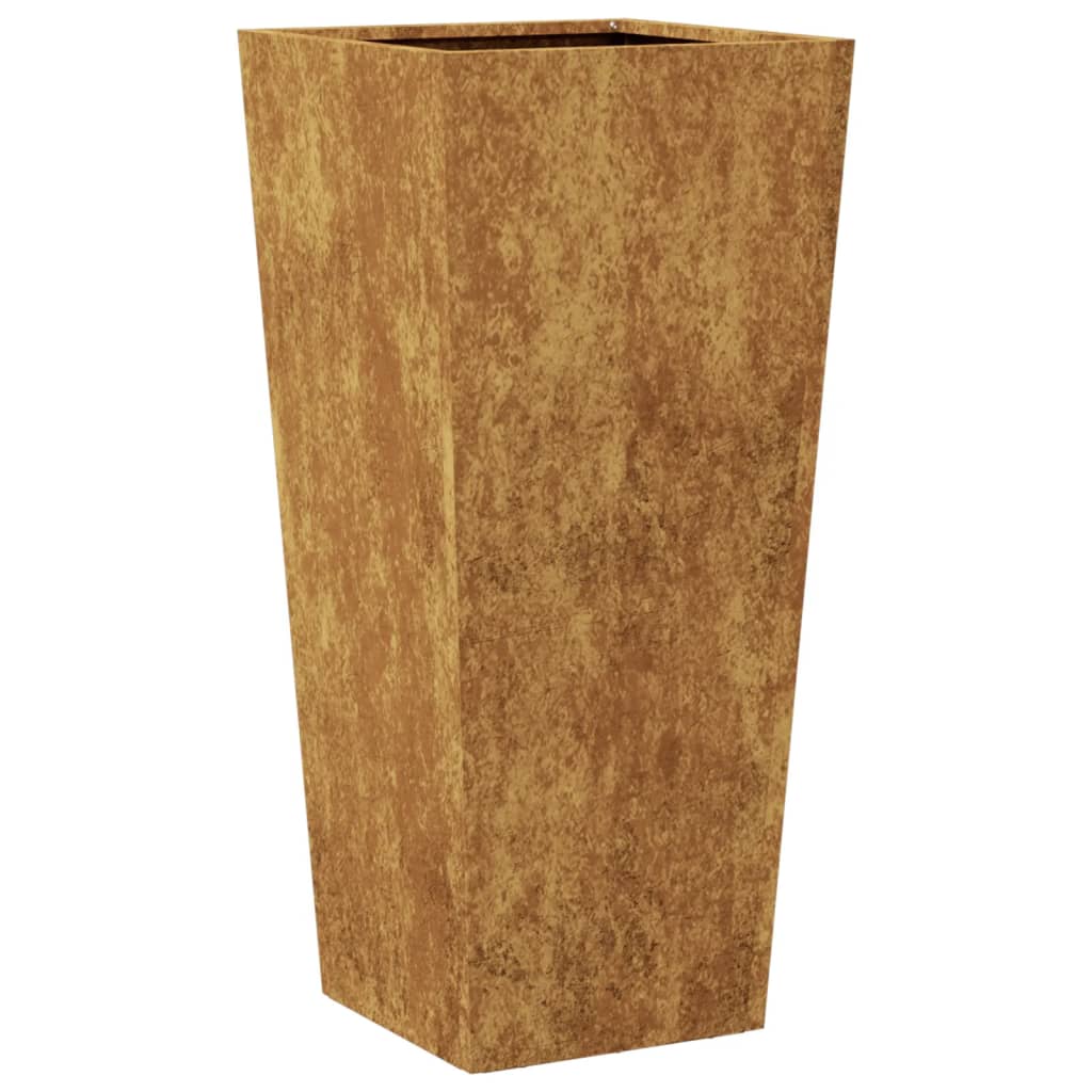 Hageplanter 2 stk 35x35x75 cm oksidert stål
