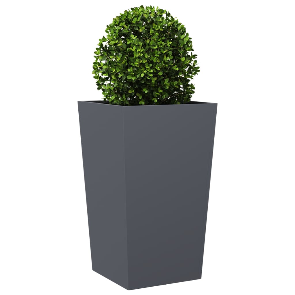 Plantekasser 2 stk antrasitt 45x45x75 cm stål