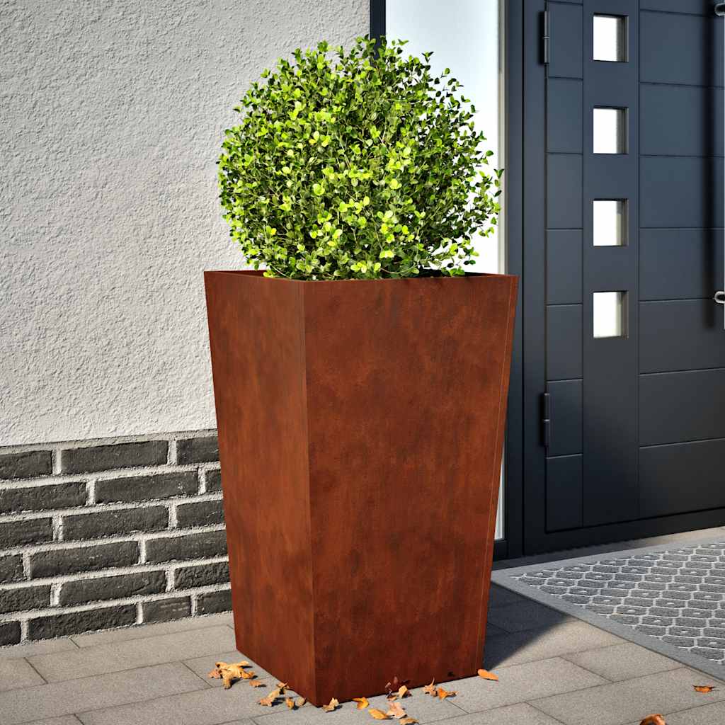 Hageplanter 2 stk 45x45x75 cm oksidert stål