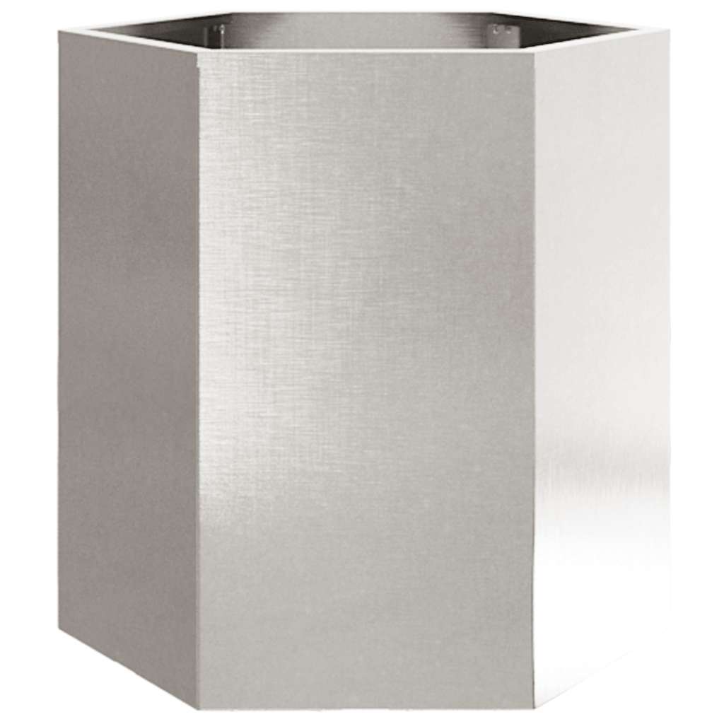 Plantekasse sekskantet 46x40x45 cm rustfritt stål