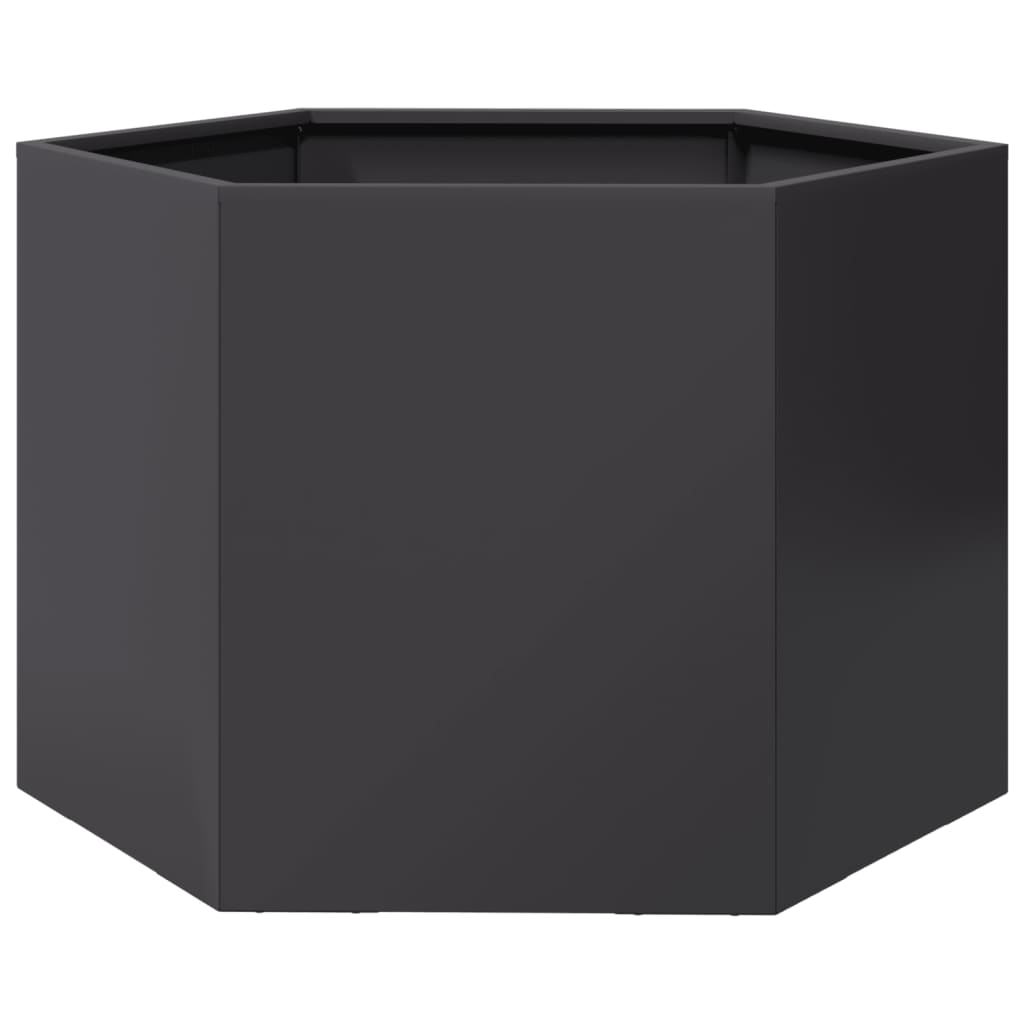 Plantekasse svart sekskantet 69x60x45 cm stål