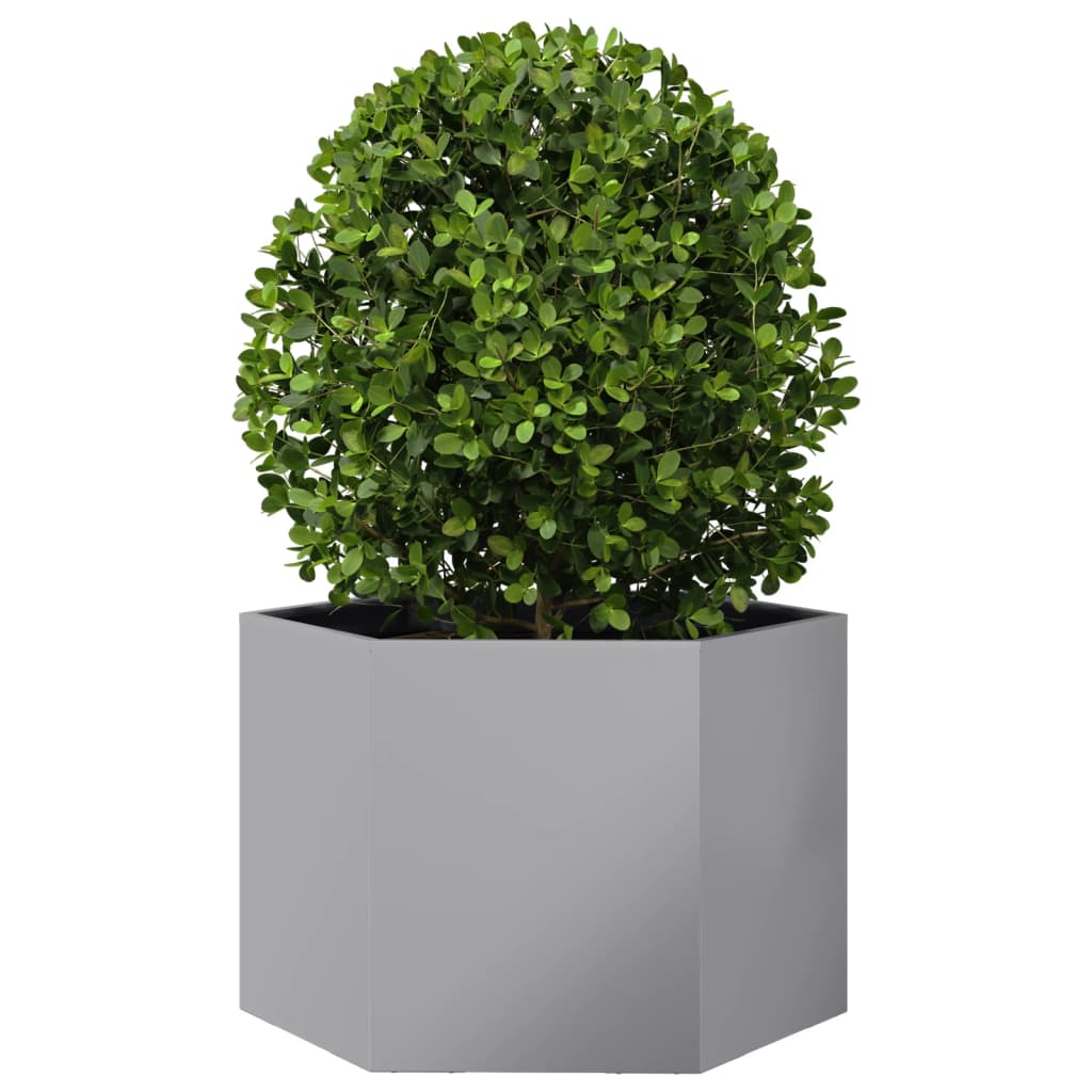 Plantekasse svart sekskantet 69x60x45 cm galvanisert stål