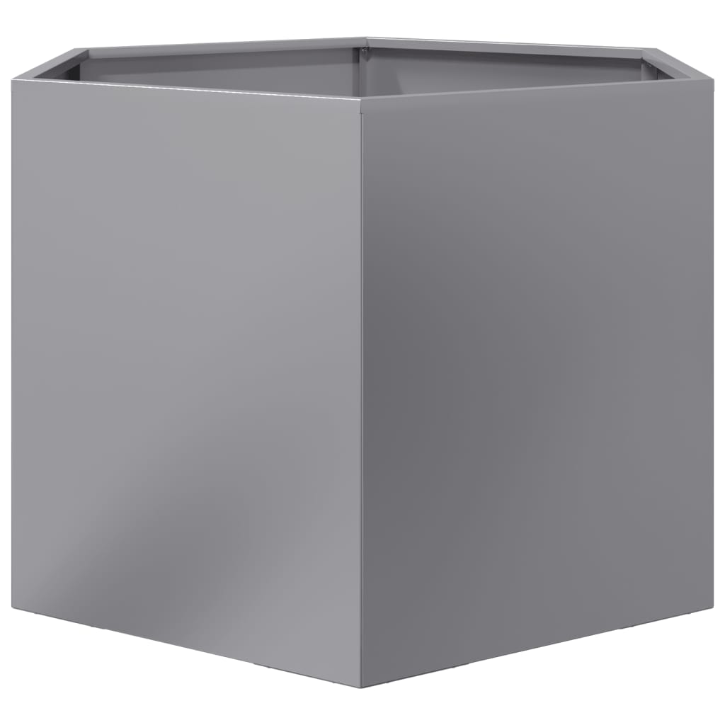 Plantekasse svart sekskantet 69x60x45 cm galvanisert stål