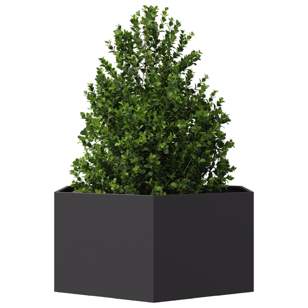 Plantekasse svart sekskantet 104x90x45 cm stål