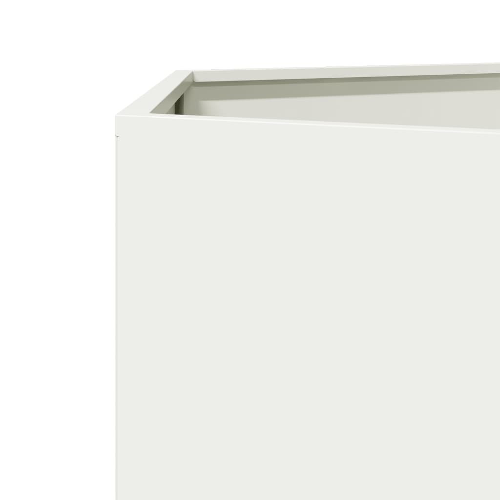Plantekasse hvit sekskantet 104x90x45 cm stål