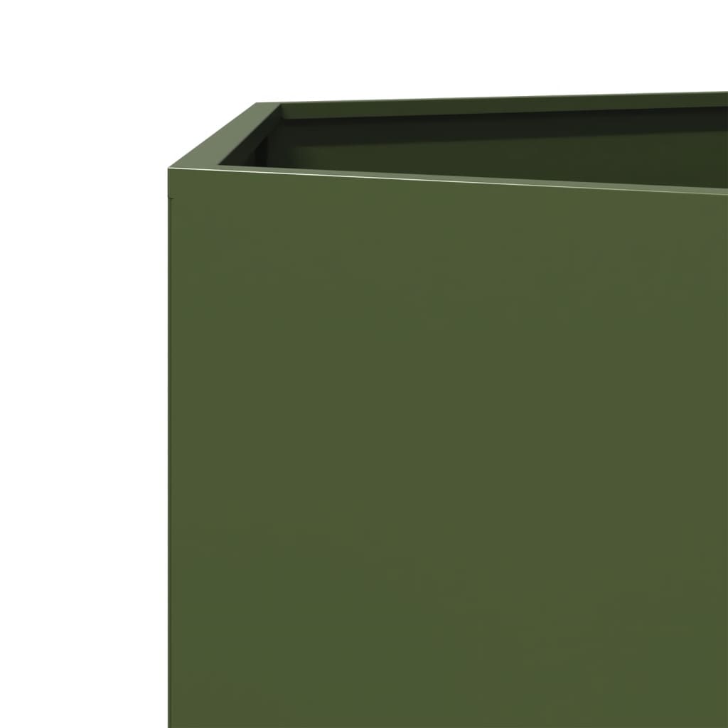 Plantekasse olivengrønn sekskantet 104x90x45 cm stål