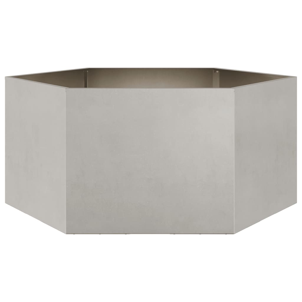 Plantekasse sekskantet 104x90x45 cm rustfritt stål