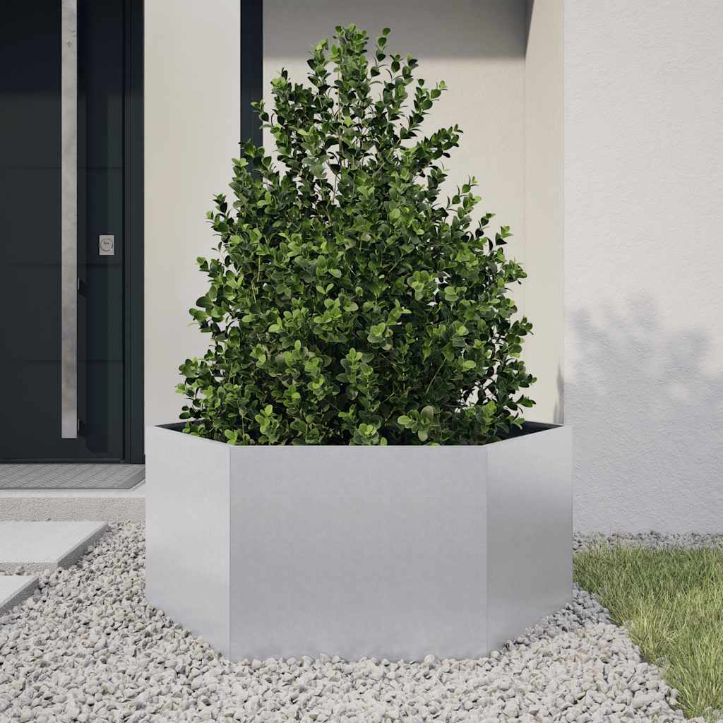 Plantekasse sekskantet 104x90x45 cm galvanisert stål
