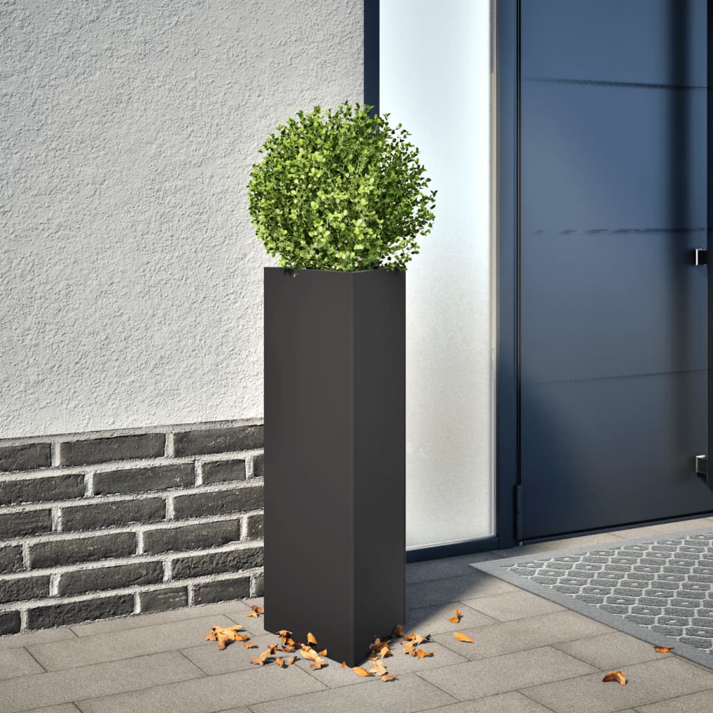 Plantekasse svart trekantet 30x26x75 cm stål