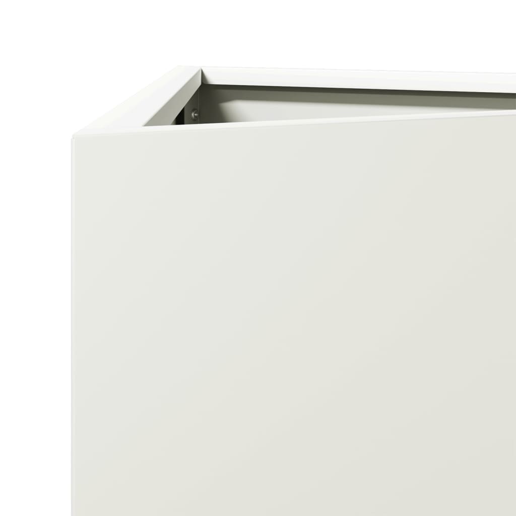 Plantekasser 2 stk hvit trekantet 30x26x75 cm stål